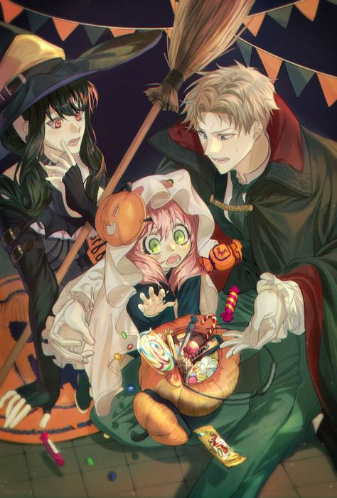 Forger Family, Anime Halloween, Anya Forger, Spy Family, Kawaii Halloween, Spy X Family, Family Halloween, Cute Little Animals, Original Artists