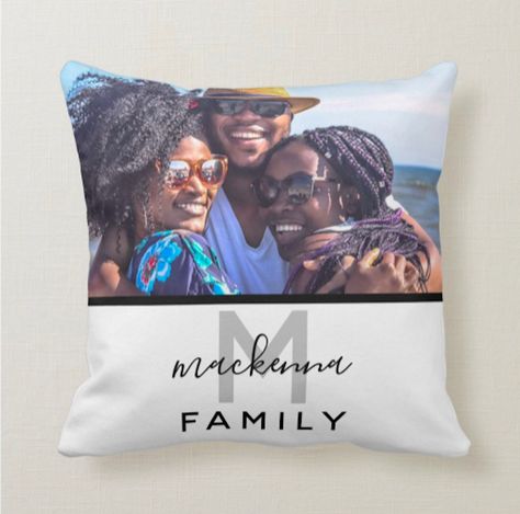 Quick to customize and easy to edit! Personalize this keepsake pillow with your own family photo and family name for a unique custom monogram personalized gift idea. Features modern, elegant, and chic typography. Colors and fonts are fully customizeable. Perfect gift ideas for family, gifts for her, gifts for friends, home decor, bedroom decor, and a lovely family keepsake. #personalizedpillow #monogramgifts #familyphotogifts #homedecor #bedroomdecor #keepsake Bff Birthday Gift Ideas, Sweet 16 Gift Ideas, Friends Home Decor, Friend Christmas Gifts, Chic Typography, Family Photo Gifts, Best Personalized Gifts, Best Friend Christmas Gifts, Personalized Gifts For Women