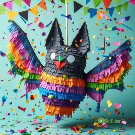 Kindergarten Halloween Party, Halloween Pinata, Halloween Kindergarten, Piñata Ideas, Diy Pinata, Pinata Party, Barbie Diorama, Halloween Trees, Mexican Folk Art