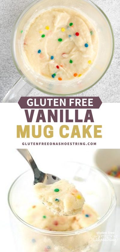 Vanilla Mug Cake Microwave, Vanilla Mug Cake Recipe, Funfetti Mug Cake, Vanilla Mug Cake, Cake Microwave, Gluten Free Mug Cake, Gluten Free Vanilla Cake, Free Pantry, Vanilla Mug Cakes