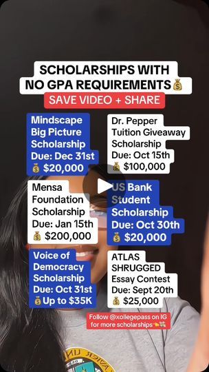 83K views · 9.8K reactions | NO LOANS❌ SAVE VIDEO & APPLY💰⬇️  If you’re a high school, college or grad student, comment “NEW”🚨. Also, tap the link in my bio to learn how I won over 50 scholarships and secured 3 degrees without loans!🥳💰🎉 . . Follow @xollegepass to secure the scholarship bag in 2024!💸 . . . . . #Highschool #college #gradschool #scholarships #scholarship #financialaid #highschool #scholarshiphelp #hbcuscholarships #newscholarships NO Student Loans #scholarships2024 #scholarshipopportunities #debtfree #studentloans #gradstudents #loans #scholarshipessay #collegehacks #xollegepass #classof2023 #normandiealise #debtfreecommunity | Normandie | Celebrity Tutor & Scholarship Strategist💸 | xollegepass · If you’re reading this…make time for scholarships. Scholarships For Juniors In High School, Scholarships Aesthetic, Full Ride Scholarships, Academic Advice, College Help, Physician Assistant School, Scholarships For College Students, Law School Inspiration, School Scholarship