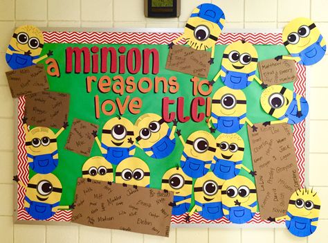 Minion Bulletin Board Idea for school, daycare... bulletin boards Minion Bulletin Board, Minion Template, Idea For School, Yellow Cartoon, Parents Christmas, Best Templates, Board Ideas, Sunday School, Bulletin Boards