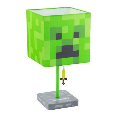 Boys Minecraft Bedroom, Minecraft Gifts, Gaming Bedroom, All Minecraft, Minecraft Bedroom, Minecraft Room, Square Shades, Minecraft Games, Tall Lamps