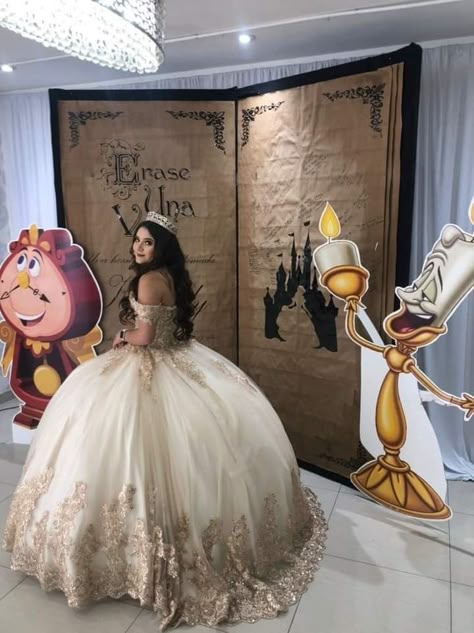 Beauty And The Beast 15 Dress, Sweet 16 Beauty And The Beast Theme Dress, Beauty Beast Quinceanera, Beauty And The Beast Sweet 15, Disney Theme Sweet 16 Ideas, Beauty And The Beast Damas Dresses, Autumn Quinceanera Themes, Disney Theme Quinceanera, Bell Theme Quinceanera