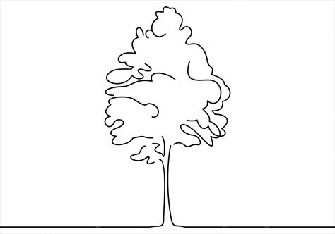 Premium Vector | Line drawing of tree on white background. vector illustration One Line Tree, Drawing Of Tree, Back Tats, Tree Doodle, Vector Line, Tree Illustration, Indian Art Paintings, Tree Drawing, Simple Lines