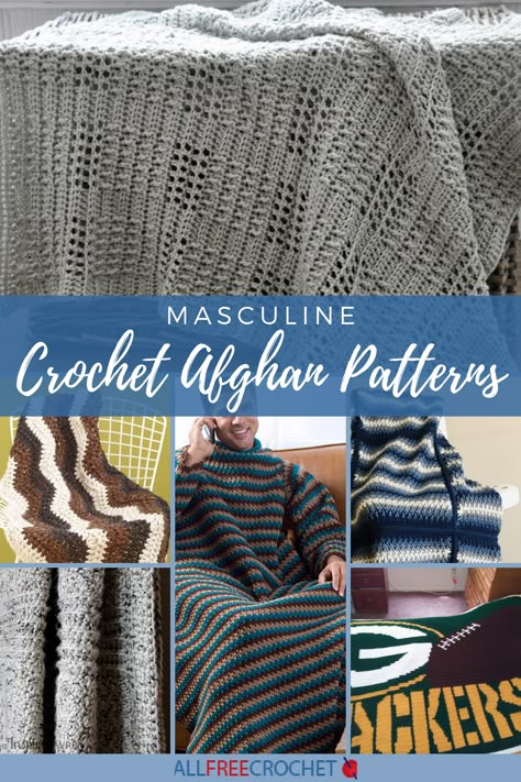 These manly crochet afghan patterns in this collection of 16 Free Masculine Crochet Afghan Patterns feature neutral colors and subtle patterns for the guy in your life. Manly Crochet, Masculine Crochet, Prayer Shawl Crochet Pattern, Crochet A Blanket, Crochet Afghan Patterns, Crochet Throw Pattern, Crochet Men, Crochet Afghan Patterns Free, Crochet Blanket Pattern