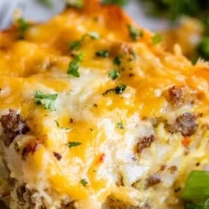 Breakfast Sausage Casserole - The Food Charlatan Easy Sausage Breakfast Casserole, Homemade Ham Glaze, Cuban Mojo Marinated Pork, Easy Breakfast Casserole Sausage, Sausage Breakfast Casserole, Homemade Ham, Sausage Hash, The Food Charlatan, Best Breakfast Casserole