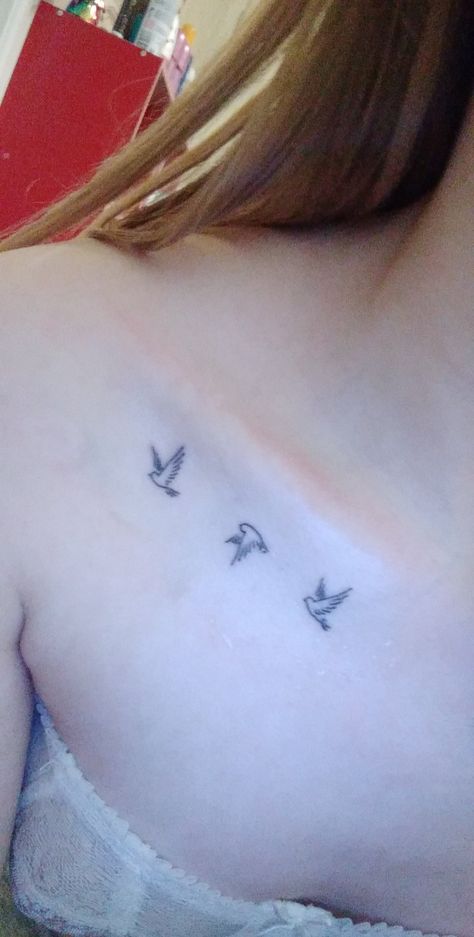 Bird On Collar Bone Tattoo, Birds On Collar Bone Tattoo, Collar Bone Tattoo Birds, Bird Collar Bone Tattoo, Fantail Tattoo, Fantail Bird, Pigeon Tattoo, Collar Tattoo, Bird Collar