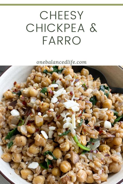 Farrow Recipes Dishes, Breakfast Farro, Farro Breakfast, Farro Recipes, Pantry Ingredients, Dinner Plans, Mushroom And Onions, Chickpea Recipes, Dinner Plan