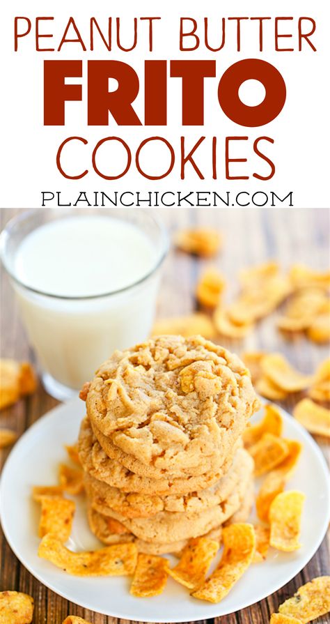 Frito Cookies, Frito Recipe, 1 Cookies, Fritos Corn Chips, Homemade Peanut Butter Cookies, Butter Desserts, Plain Chicken, Roll Cookies, Homemade Peanut Butter