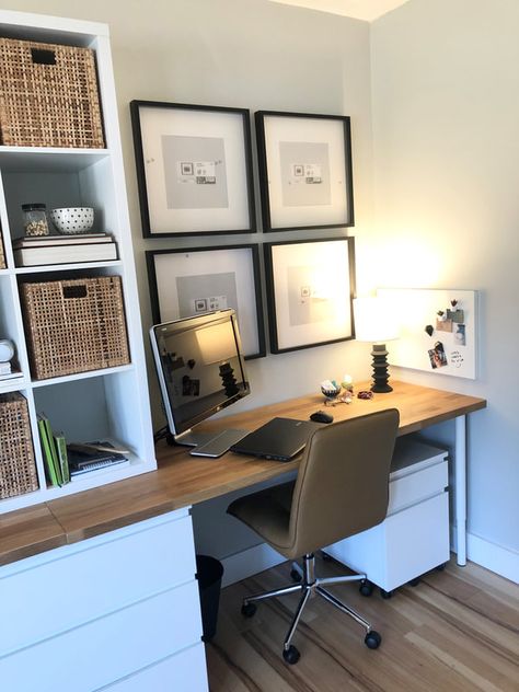 1980s Living Room, Ikea Office, Cozy Home Office, Small Home Offices, Office Guest Room, Family Office, Guest Room Office, Office Room Decor, Small Home Office