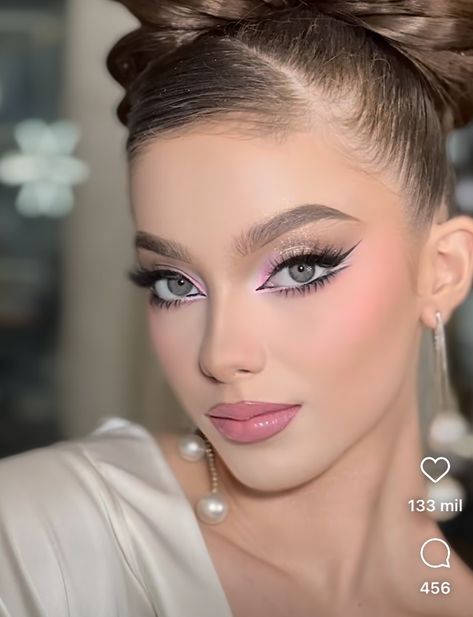 Dance Competition Makeup Tutorial, Dance Sport Makeup, Makeup For Dance Competition, Ballroom Dancing Makeup, Ballroom Makeup Standard, Performance Makeup Dancers, Gymnast Makeup, Show Makeup Dancers, Stage Makeup Dance