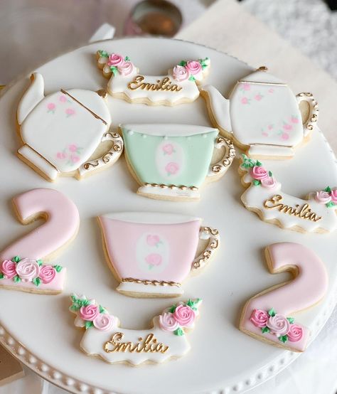 1st Bday Tea Party, Disney Tea Party Birthday, Tea For Two Decorations, Third Birthday Tea Party Theme, Tea For 2 Birthday Cake, Second Birthday Tea Party Theme, Tea Party 3rd Birthday Ideas, Tea For Two Birthday Party Cookies, 3 Year Tea Party Birthday