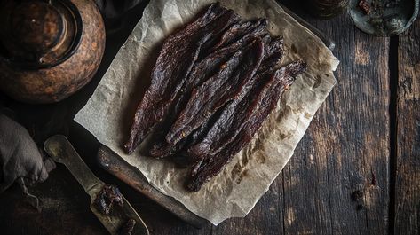 Maple Smoked Venison Jerky - Luscious Recipes Jerky Marinade Recipes, Hunting Recipes, Smoked Venison, Jerky Marinade, Luscious Recipes, Venison Jerky, Deer Recipes, Barbeque Party, Maple Bourbon