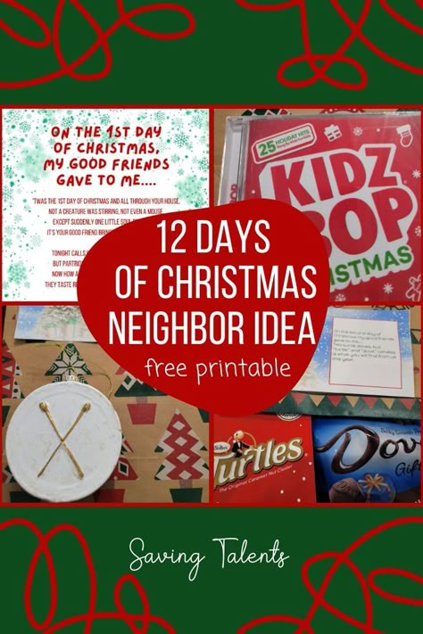 12 Days Of Christmas Ideas, Days Of Christmas Ideas, 11th Day Of Christmas, 10 Days Of Christmas, 12 Days Of Xmas, Christmas To Do List, Christmas Neighbor, Christmas Service, Neighbor Christmas Gifts