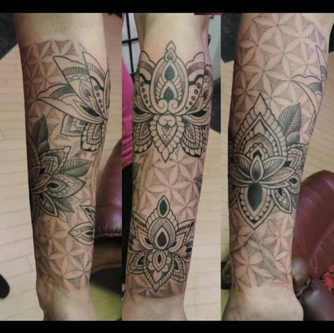 Forearm Filler Tattoo Sleeve, Flower Of Life Filler Tattoo, Dot Work Filler Tattoo, Leg Sleeve Fillers, Filler Tattoo Ideas Gap Flowers, Fillers For Tattoo Sleeves, Tattoo Sleeve Background Filler, Tattoo Filler Ideas Sleeve Backgrounds Flower, Mandala Tattoo Filler