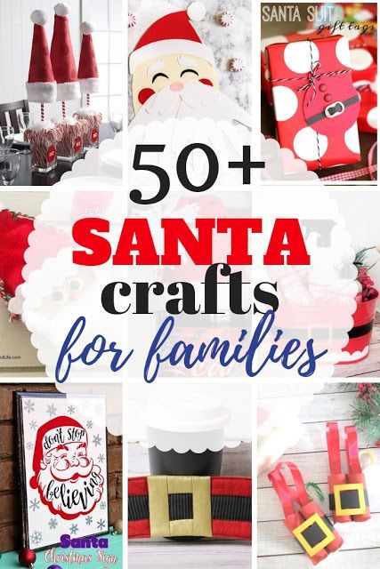 50+ DIY Santa crafts ideas for kids, for adults including paper crafts, cut files, felt projects and printables Santa Handprint Ornament, Crafts For Families, Christmas Kid Crafts, Santa Handprint, Santa Claus Crafts, Crafts Ideas For Kids, Santa Gift Tags, Kids Christmas Crafts, Cookies For Santa Plate