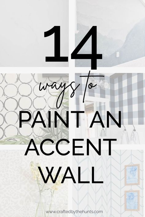 Want to update your home on a budget? Add an accent wall using paint! Check out these 14 wall painting ideas. Great for living rooms or adding an accent wall to a bedroom or office! Accent Painting Ideas, Accent Wall Office Paint, Accent Wall Painting Designs, Diy Laundry Room Accent Wall, Wall Patterns With Paint Bedroom, Painted Wall Patterns Diy, Accent Wall In Bathroom Painted, Painting Part Of A Wall, Abstract Tape Painting Accent Walls