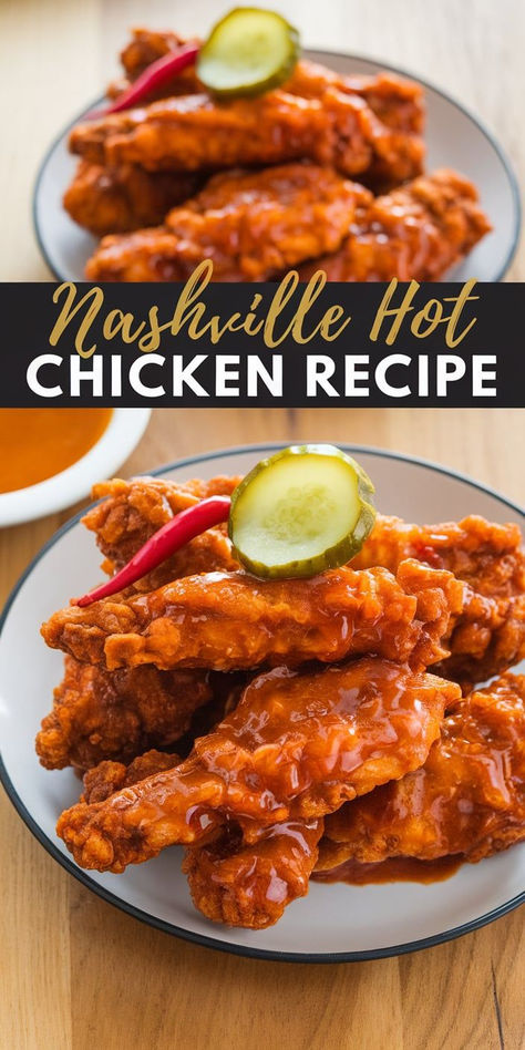 Bring the heat with this Nashville Hot Chicken recipe! Crispy fried chicken coated in a fiery, flavorful hot sauce for a spicy Southern classic you’ll love. Nashville Hot Wings Recipe, Nashville Hot Honey Sauce, Nashville Hot Chicken Air Fryer, Nashville Hot Chicken Sauce Recipe, Nashville Chicken Recipe, Nashville Hot Chicken Sauce, Nashville Hot Sauce Recipe, Chicken Neck Recipe, Hot Chicken Sauce Recipe