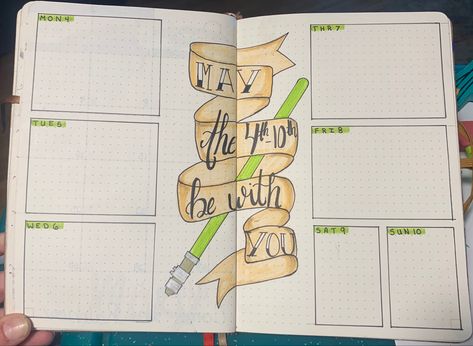 Star Wars Bullet Journal, Star Wars Characters Poster, Journal Hacks, Journaling 101, May Bullet Journal, Journal Lettering, Bullet Journal Hacks, Journal Stuff, Stars Wars