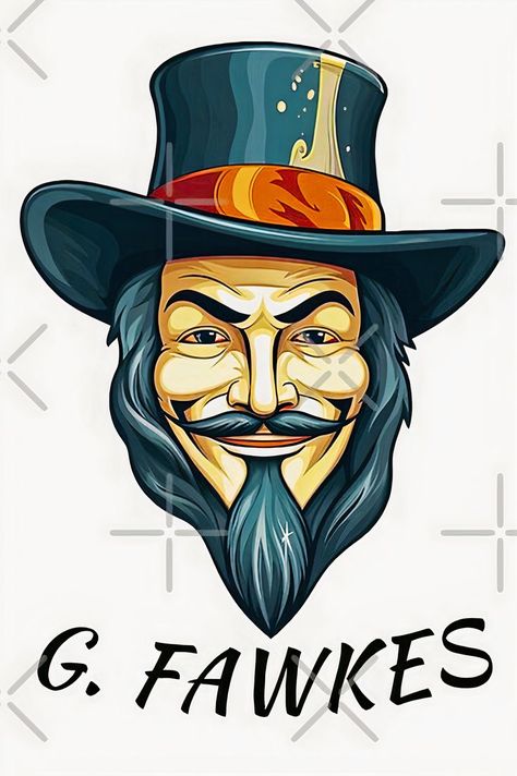 Cartoon style image of Guy Fawkes with G. Fawkes written beneath his portrait Bonfire Night Guy Fawkes, 5th Of November, Guy Fawkes Night, Our Memories, V For Vendetta, Guy Fawkes, Bonfire Night, The 5th Of November, Infamous