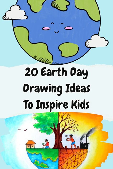 A collection inspiring earth day drawings, earth day craft ideas for 2024. These will teach environmental sustainability issues and about topics like pollution, deforestation, water conservation etc to young artists.