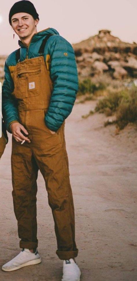 Men’s Overalls Outfit, Dungarees Outfit Men, Mens Overalls Outfits, Overalls Outfit Men, Carhartt Overalls Mens, Country Outfits For Men, Carhartt Overall, Dude Outfits, Overalls Men Fashion