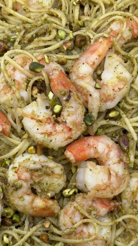 Pasta with Pistachio Pesto and Shrimp - Our Italian Table Pasta With Pistachio Sauce, Pistachio Pasta, Pistachio Sauce, Pistachio Pesto, Shrimp Sauce, Sauteed Zucchini, Pistachio Cream, Italian Table, Shrimp Pasta