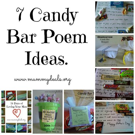 7 Candy Bar Poem Ideas Candy Bar Crafts, Candy Poster Board, Candy Bar Poems, Candy Bar Cards, Birthday Candy Poster, Candy Poems, Candy Bar Sayings, Retirement Candy, Birthday Poster Board