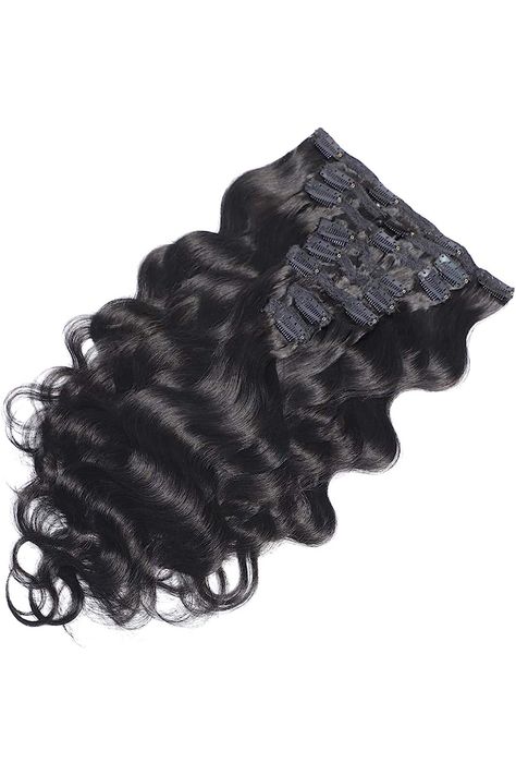 Clip in Hair Extensions Brazilian Body Wave Hair Natural #1B 100% Unprocessed Virgin Human Hair Cheap 8 Pieces/Lot 125g with 16 Clips, Body Wave Clip Ins Remy Human Hair for Black Women Wavy Clip ins Hair Extensions Human Hair£¨14&#34;, Body Wave£© Black Body Wave Hair, Wavy Clip Ins, Finger Waves Short Hair, Brazilian Body Wave Hair, Hair For Black Women, Finger Waves, Brazilian Body Wave, Body Wave Hair, Clip In Hair