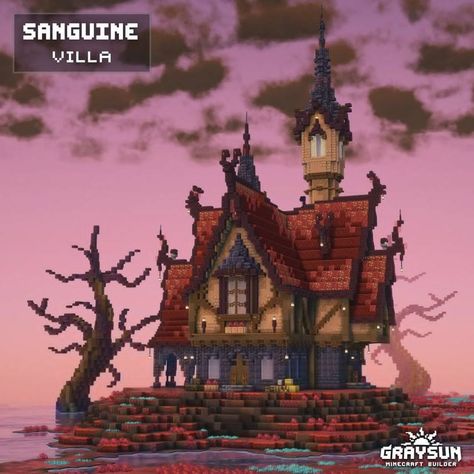 Minecraft Lore Builds, Whimsigoth Minecraft House, Gothic House Design, House Design In Minecraft, Minecraft Haunted House, Minecraft Gothic Builds, Gothic Minecraft Builds, Goth Minecraft Builds, Minecraft Gothic House