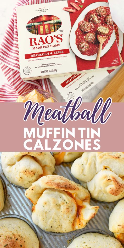 Meatball Calzone, Muffin Tin Pizza, Meatballs Sauce, Pizza Calzones, Beef And Pork Meatballs, Meatball Pizza, Cheesy Meatballs, Meatball Sandwich, Easy To Make Dinners