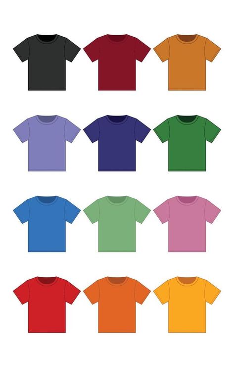 Flat Outline Colorful Tshirt Template Concept Concept Advertisement, T Shirt Clipart, Advertisement Template, Tshirt Template, Vector Character Design, Paper Birds, Vector Character, Tshirt Colors, Vector Free