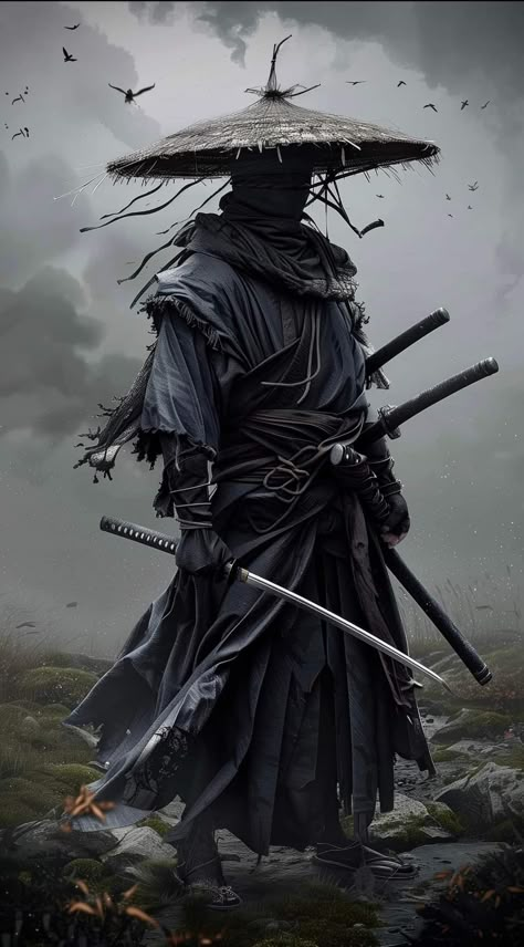 Guerriero Samurai, Japanese Art Samurai, Warrior Concept Art, Samurai Wallpaper, Image Moto, Warriors Wallpaper, Dark Fantasy Artwork, Samurai Artwork, Motif Art Deco