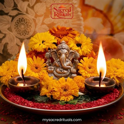 Sacred Rituals (@my.sacredrituals) • Instagram photos and videos Hindu Puja, Puja Decoration, Essentials Brand, Very Easy Rangoli Designs, Ganesh Wallpaper, Festive Decoration, Vastu Shastra, Ganesha Pictures, Easy Rangoli Designs