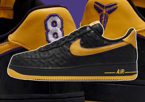 Kobe Bryant Nike Air Force 1 Low Black Varsity Maize HV5122-001 Release Date Sneaker Bar, 2024 Color, Sneaker Release, Nike Air Force 1 Low, Maize, Air Force 1 Low, Kobe Bryant, Adidas Yeezy, Nike Air Force 1