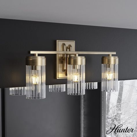 Great Gatsby Aesthetic, Sparkling Aesthetic, Gatsby Aesthetic, Gold Vanity Light, Vanity Lights Bathroom, Gold Vanity, Glass Light Fixture, Contemporary Vanity, Fluted Glass