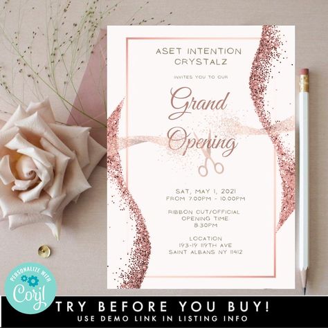 Create trendy flyer designs that appeal to a modern audience. Shop Opening Invitation Card Design Creative, Shop Invitation Card Design, Office Inauguration Invitation Card, Launch Party Invitation, Shop Opening Invitation Card, Business Launch Party, Opening Card, Opening Invitation, Grand Opening Invitations