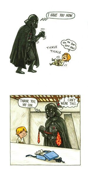 Vader And Son, Darth Vader Funny, Darth Vader And Son, Star Wars Villains, Cartoon Movie Characters, Star Wars Facts, Star Wars Jokes, Star Wars Drawings, Star Wars Comics