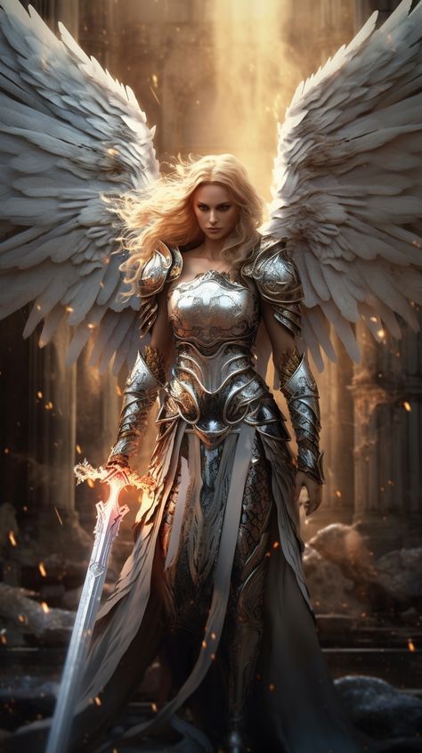 Women Characters, Angel Artwork, Angel Warrior, Angel Pictures, Digital Poster, Angels And Demons, Arte Fantasy, Angel Art, Fantasy Artwork