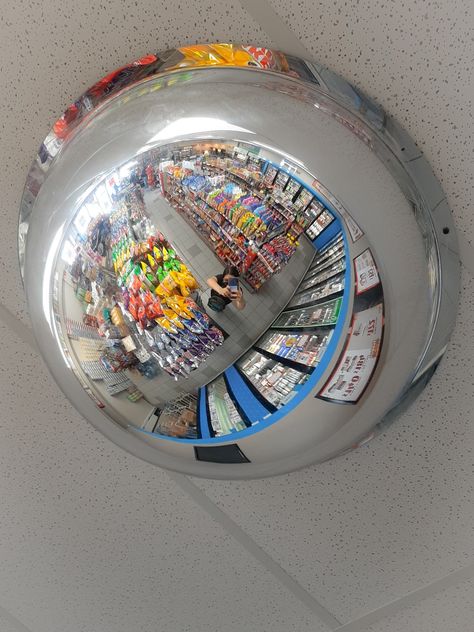 Mirror selfie at a convenience store Convex Mirror Aesthetic, Convex Mirror Selfie, Convex Mirror, Mirror Pics, Selfies, Mirror Selfie, Mirror, Collage, Pins