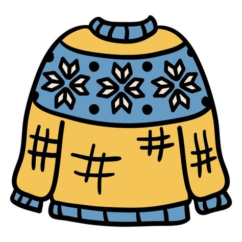 Winter Aesthetic Drawing, Draw Sweater, Winter Clothes Cartoon, Sweater Clip Art, Sweater Illustration, Sweater Clipart, Sweater Drawing, Clothes Clipart, Free Hairstyles