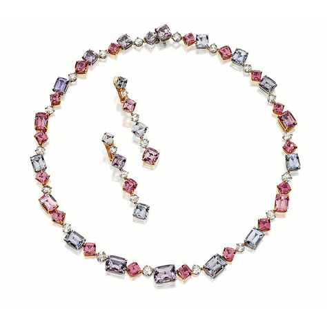 sj ||| jewellery ||| sotheby's hk0248lot3hvz3en Spinel Necklace, Crystal Bridal Jewelry Sets, Diamond Pendent, Handmade Silver Jewelry, Expensive Jewelry Luxury, Ear Clips, Semi Precious Gems, Necklace Design, Expensive Jewelry