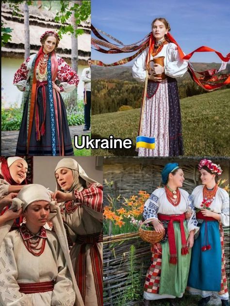 Ukranian Tradional Dress, Ukraine Traditional Dress, Eastern European Fashion, Culture Appreciation, Ukrainian Folklore, Ukraine Clothing, Slavic Countries, Ukraine Culture, Folklore Costume