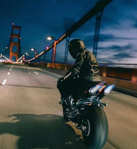 pomozmioddychac: #caferacer #motorcycle #scrambler #motorcycles #motorcyclelifestyle #biker #custom... At Night, Bridge, I Hope, Road