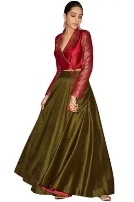 Brocade Long Jackets Indian, Blouse Designs For Skirts Indian, Long Skirts Indian Ethnic, Long Skirt And Top Party Wedding Dresses, Indian Skirt And Top Outfits, Saree Skirt And Top, Skirt Blouse Designs Indian, Brocade Skirt And Blouse, Brocade Skirt And Top