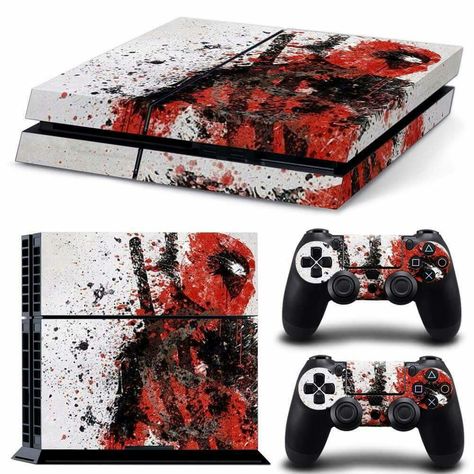 Sick Deadpool PS4 Deadpool Skin, Control Ps4, Playstation 5 Games, Ps5 Skin, Play Stations, Gaming Ideas, Ps4 Skins, Playstation 4 Console, Custom Consoles