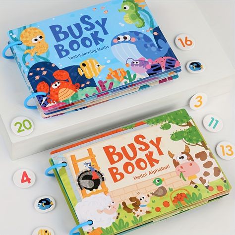 Baby Busy Book, Kraf Kertas, Busy Books, Quiet Activities, Montessori Baby, Development Activities, Toddler Books, Activity Toys, Learning Math