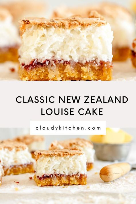 Baking And Pastry Recipes, Louise Cake Recipes, Nz Baking Recipes, Fresh Cake Recipe, New Zealand Dessert Recipes, Charlotte Royal Cake, New Zealand Recipes Traditional, New Zealand Desserts, Desserts With Jam