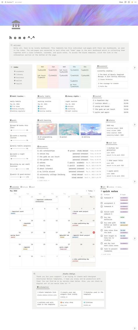Aesthetic and Functional Notion Template | All-in-One Life Management System (Light) | StudioEdalyn Notion Template Budgeting Aesthetic, Preppy Notion Template, File Name Ideas, Notion Dream Journal, Notion Template Ideas Life Hub, Notion For Students Template, Note Taking Notion Template, University Notion Template Free, Notion Template Schedule